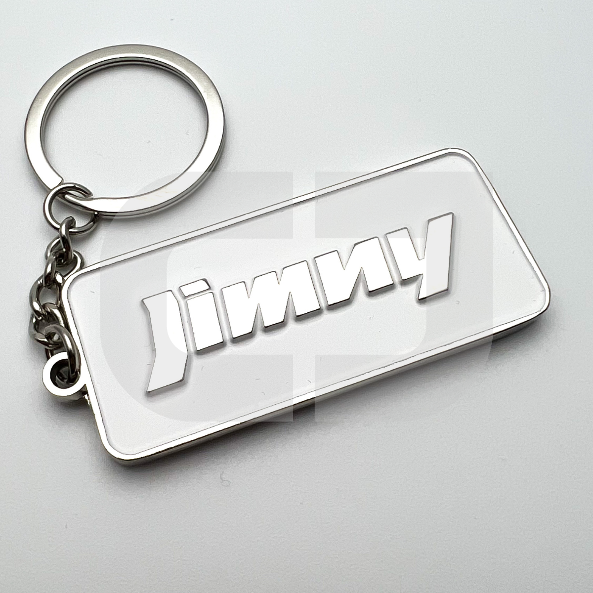 Suzuki Jimny White Metal Keyring